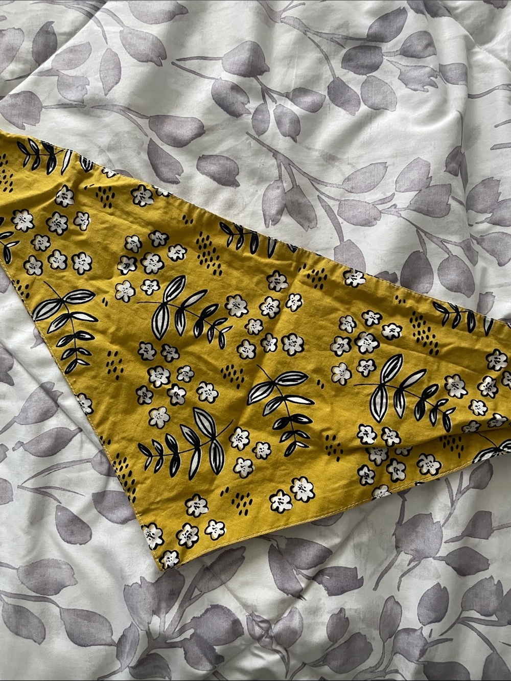 Mustard Yellow Floral Bandana